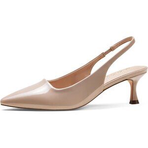 🆕Women Pink Trendy Closed Toe Sling Back Kitten Heels Low Dressy Pumps